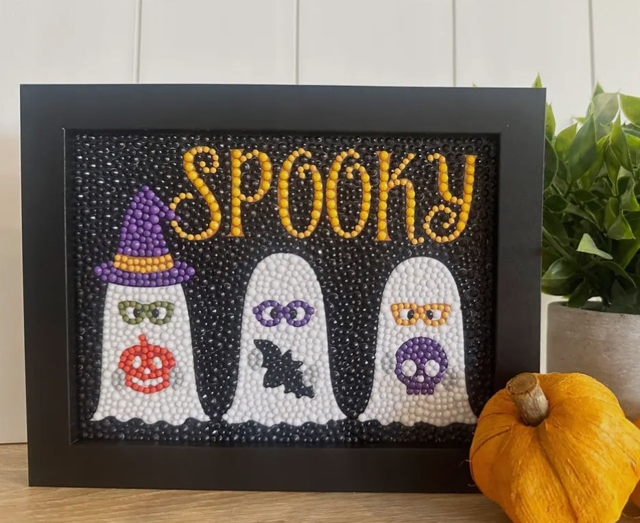 Spooky Ghosts Diamond Painting Kit with Frame