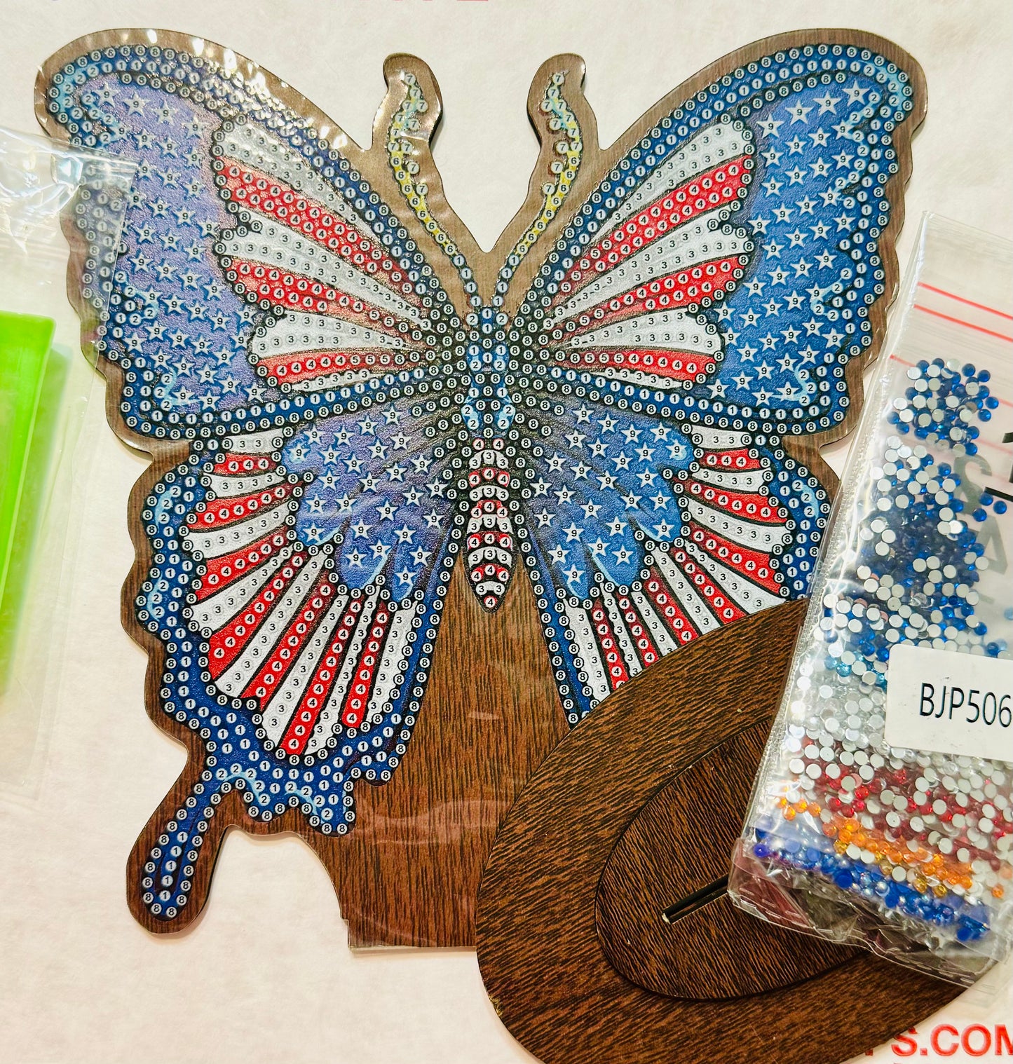 Patriotic Butterfly Table Topper Diamond Painting Project Kits