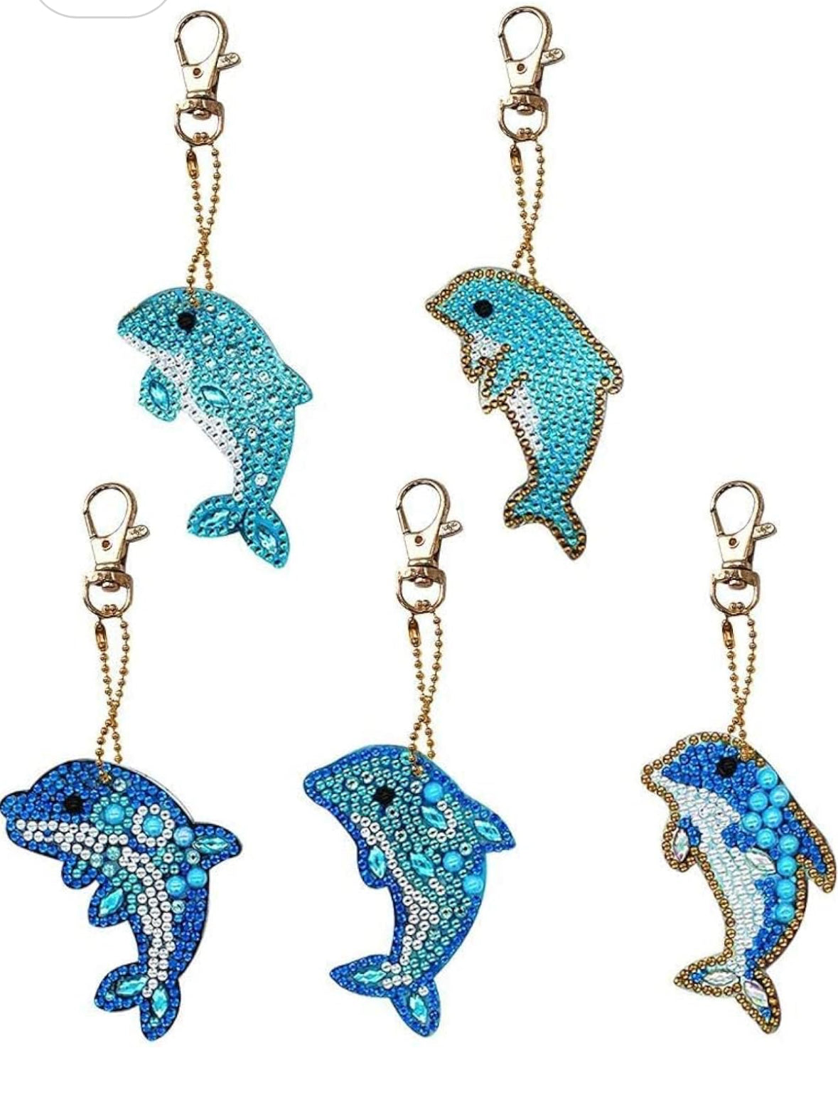 Sealife Keychain/Hanging Decor Diamond Painting Project Kits Dolphins or Seahorses