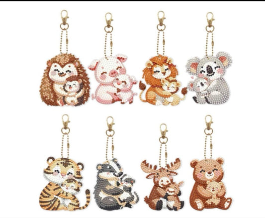 Baby Animals Keychain/Hanging Decor Diamond Painting Project Kits Set of 8