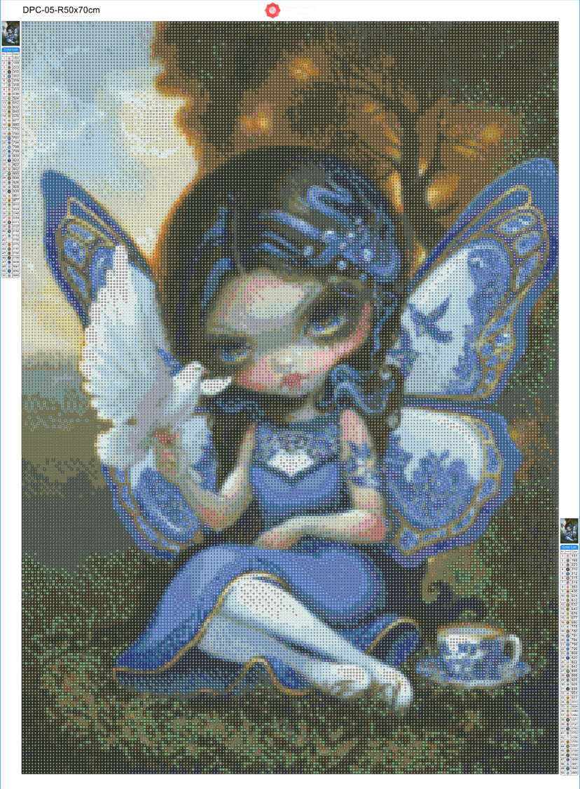 Blue Willow Fairy Diamond Painting Soft Canvas Kit