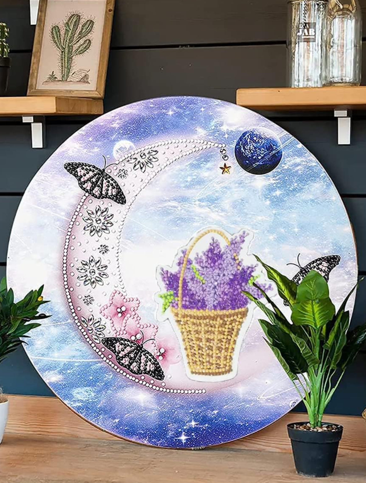 Moon Seasonal Sign Diamond Painting Kit with Interchangeable Accents