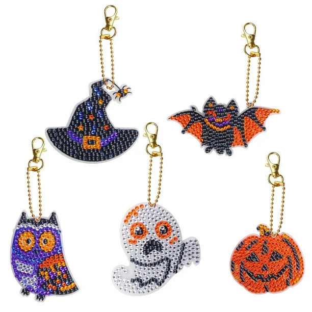 Halloween Keychain/Hanging Decor Diamond Painting Project Kits Set of 5