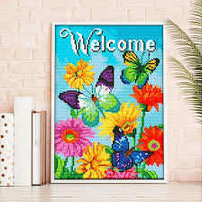 Luminous Diamond Painting Kit - Butterflies Welcome 30x40cm Full Drill