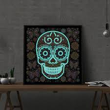 Luminous Diamond Painting Kit - Butterfly Sugar Skull Partial 30x30cm