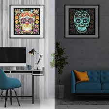 Luminous Diamond Painting Kit - Butterfly Sugar Skull Partial 30x30cm