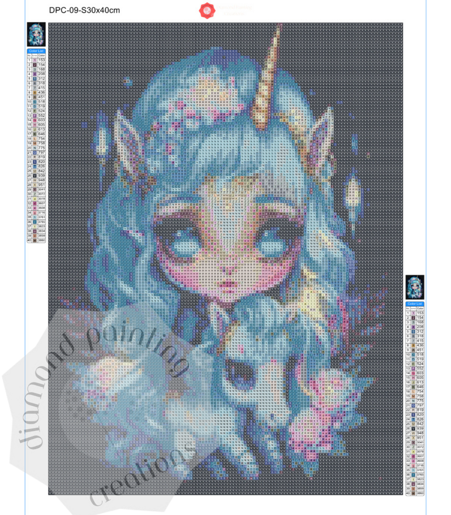 Unicorn Girl Diamond Painting Canvas Kit 30x40cm