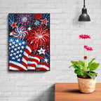 Luminous Diamond Painting Kit - Flag Fireworks 30x40cm