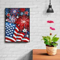 Luminous Diamond Painting Kit - Flag Fireworks 30x40cm