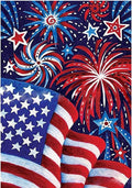 Luminous Diamond Painting Kit - Flag Fireworks 30x40cm