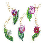 Roses 5pc Keychain/Hanging Ornament Diamond Painting Project Kits