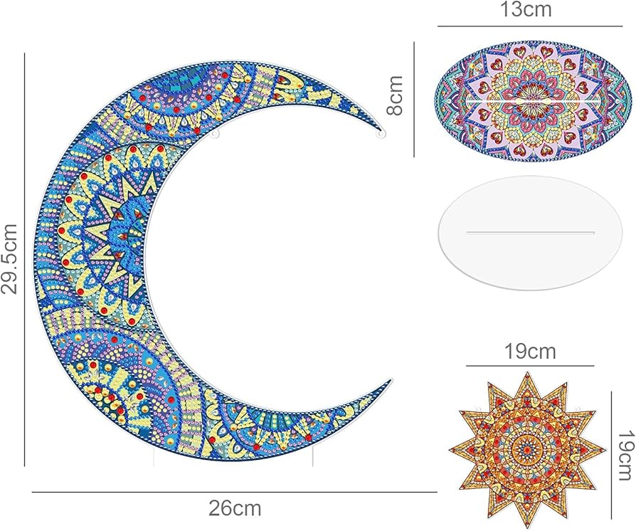 Crescent Moon with Hanging Sun Double Sided Table Topper Diamond Painting Kits