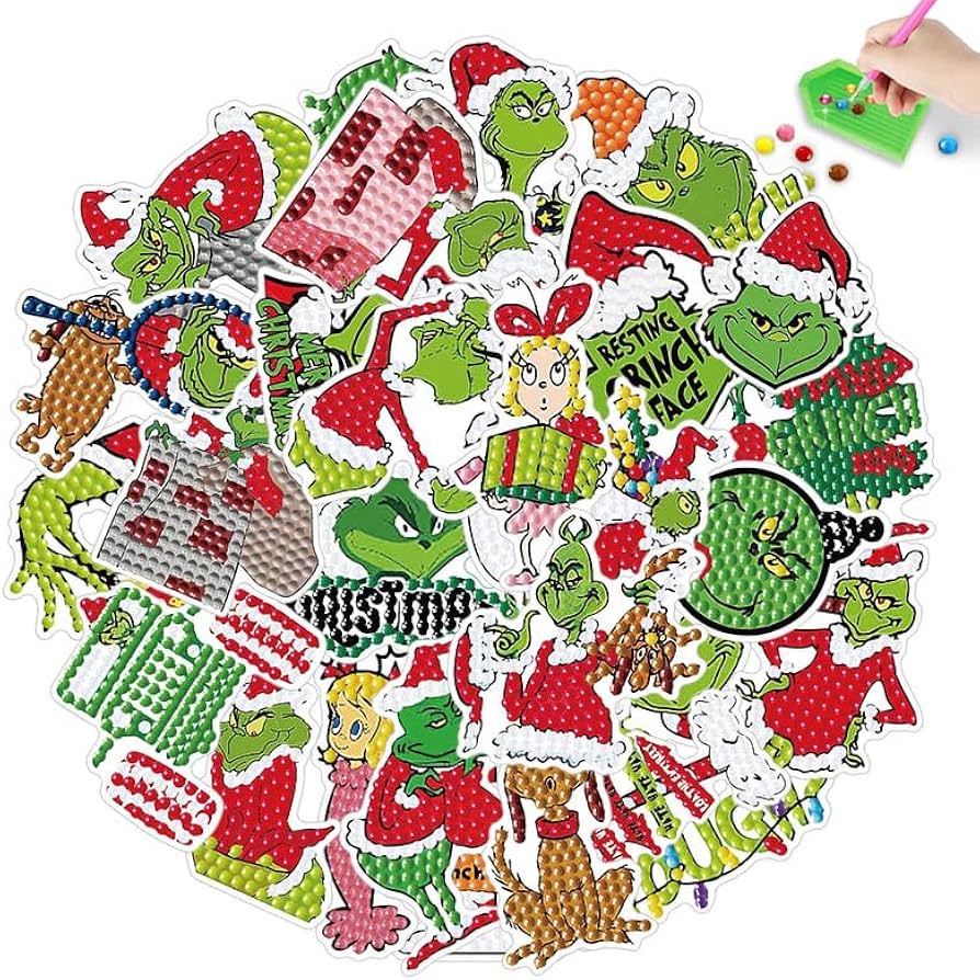 Holiday Sticker Pack Diamond Painting Project Kits Grinch and Fall