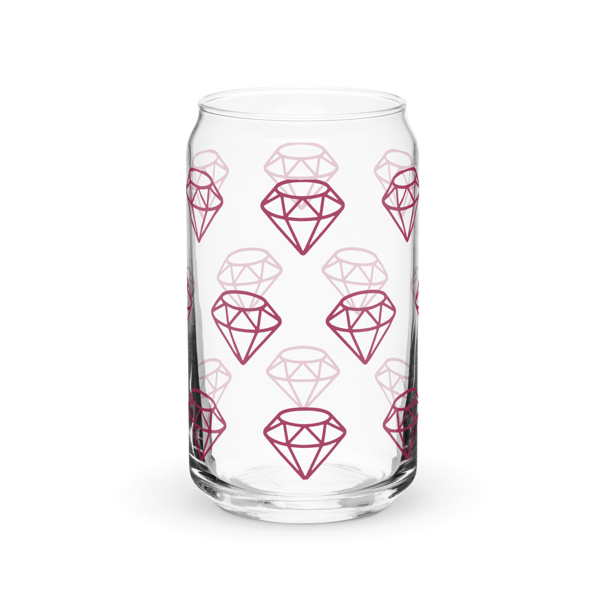 Diamond Design Can-shaped glass with optional bamboo lid