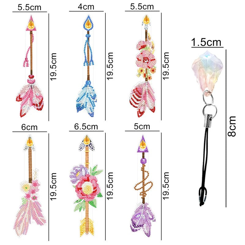 Arrow Bookmark Sets Diamond Painting Project Kits with Prism Charm