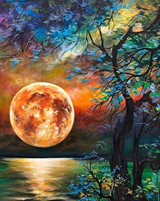 Night Moon Diamond Painting Soft Canvas Kit 20x25cm
