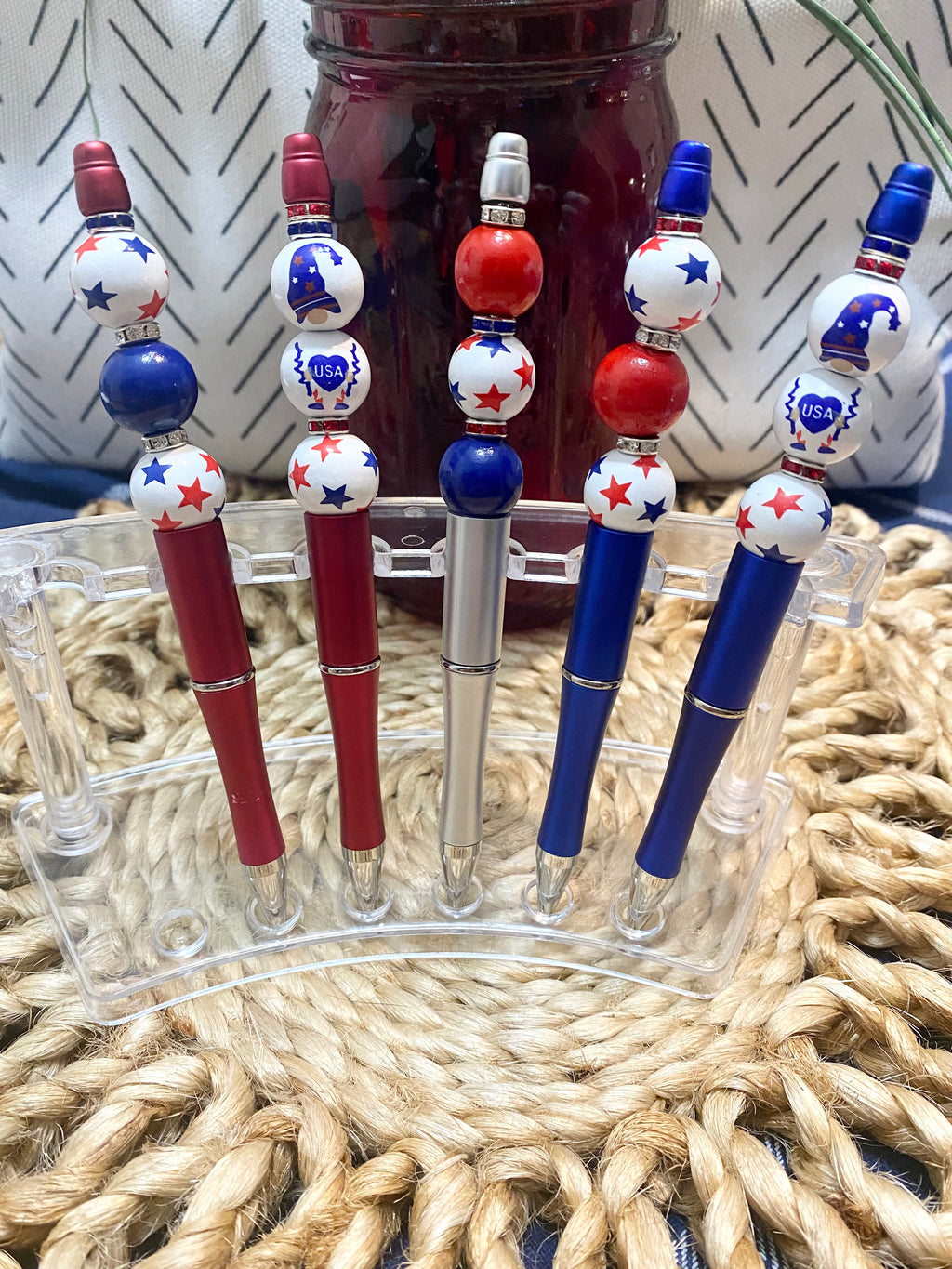 Handmade Beaded Ballpoint or Diamond Painting Pens Patriotic