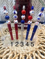 Handmade Beaded Ballpoint or Diamond Painting Pens Patriotic