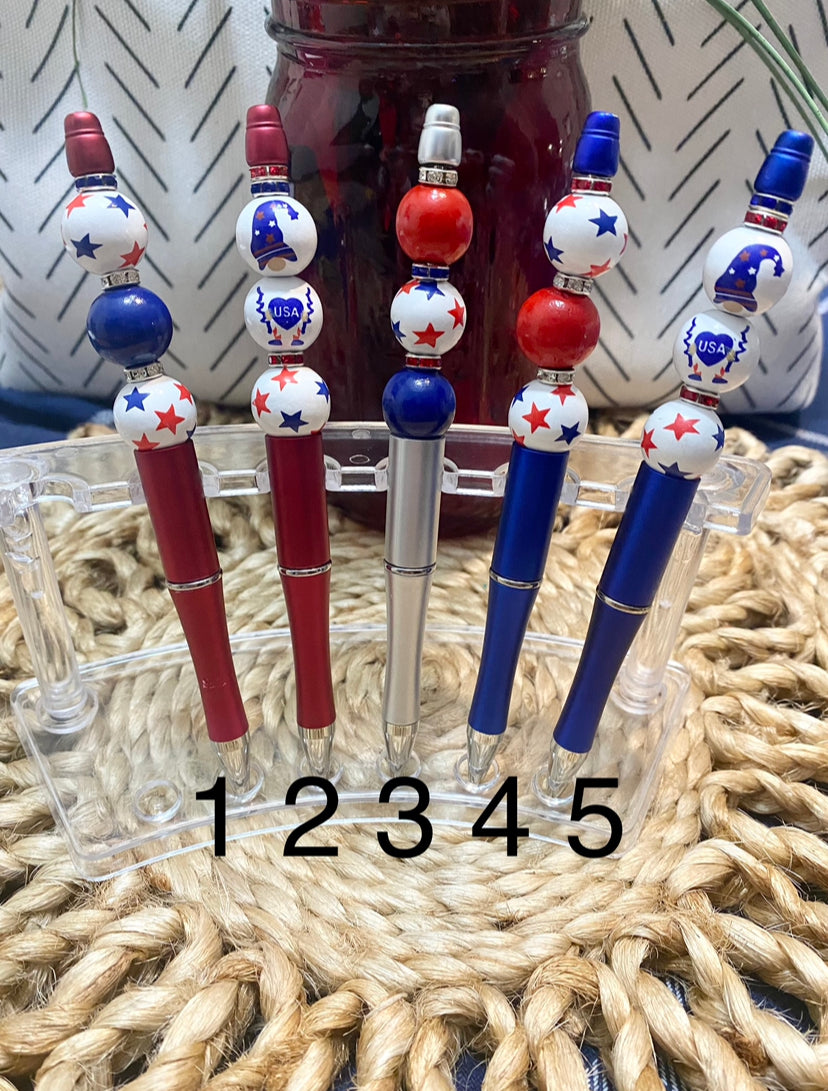 Handmade Beaded Ballpoint or Diamond Painting Pens Patriotic