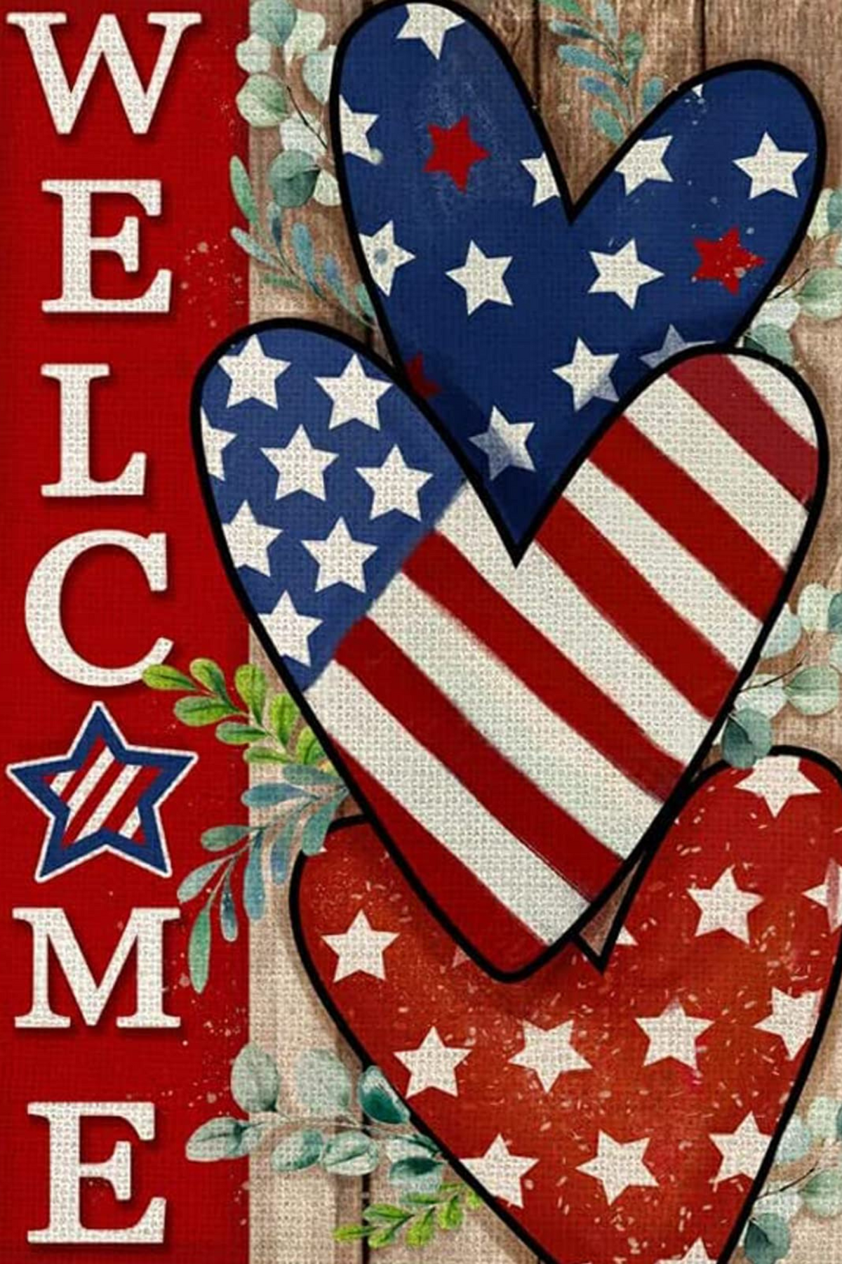 Patriotic Welcome Diamond Painting Soft Canvas Kit 20x30cm