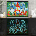 Mushroom Gnomes Luminous Diamond Painting Kit Glow in the Dark