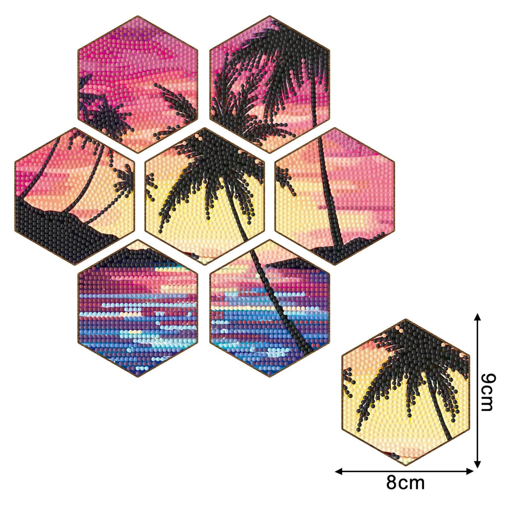 Picture Puzzle Coaster Set Diamond Painting Kit