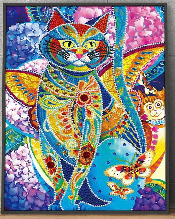 Garden Cats Luminous Partial Diamond Painting Kit