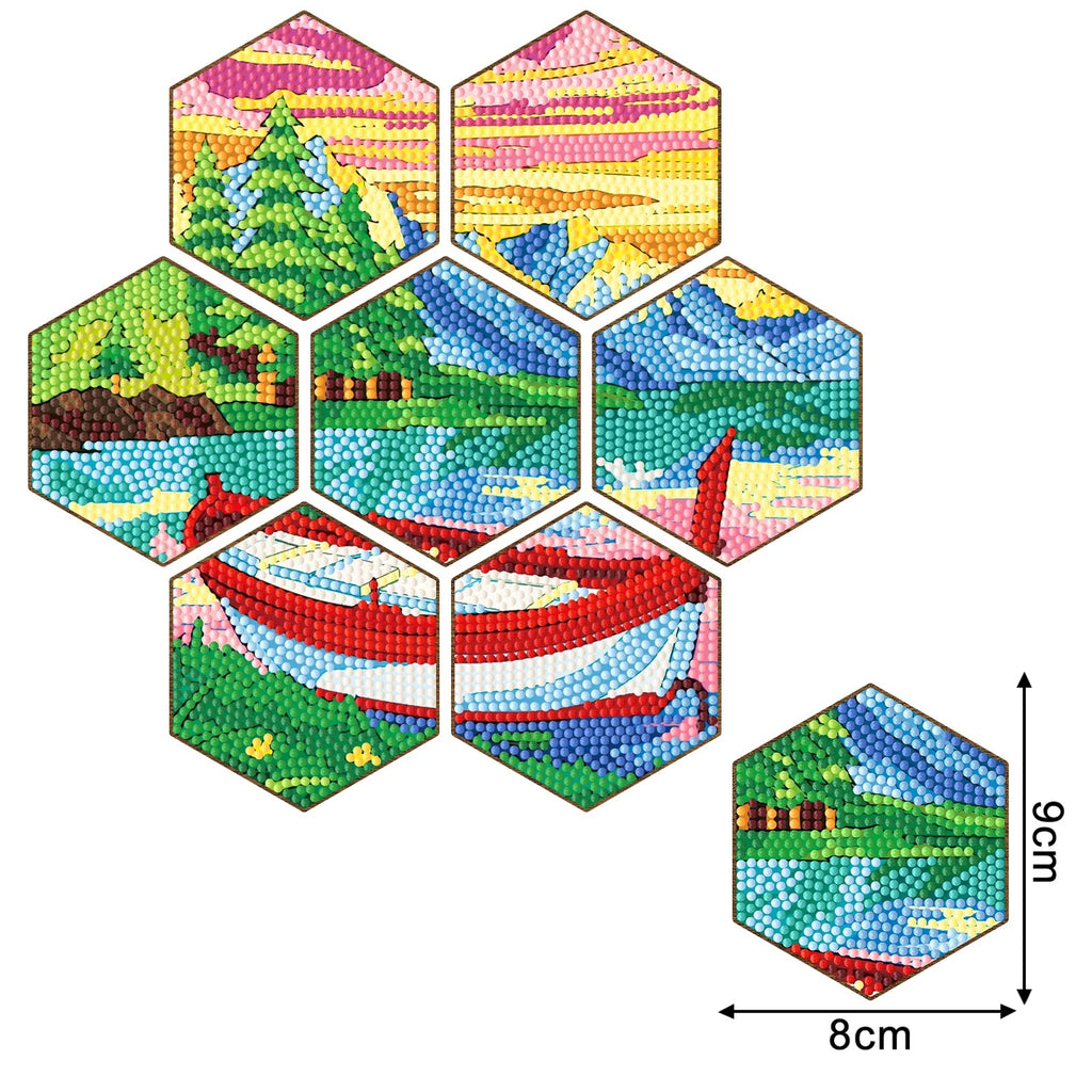 Picture Puzzle Coaster Set Diamond Painting Kit