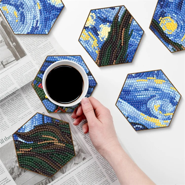 Picture Puzzle Coaster Set Diamond Painting Kit