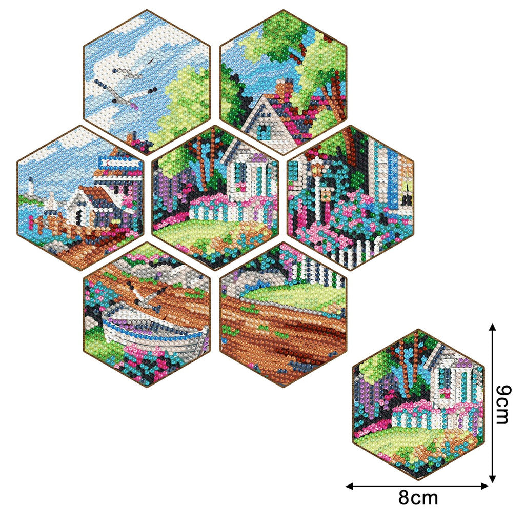 Picture Puzzle Coaster Set Diamond Painting Kit