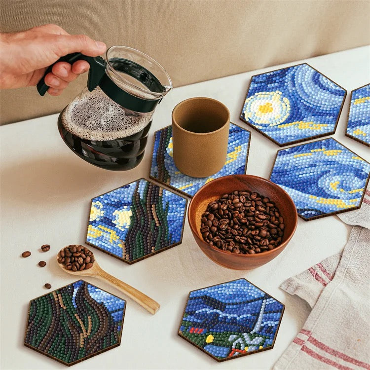 Picture Puzzle Coaster Set Diamond Painting Kit